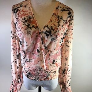 On The Road Floral Wrap Top S New